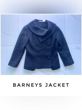 Barneys jacket size 8 black tweed vintage